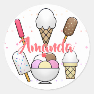 Sticker Rond Crème glacée Parlour Dream