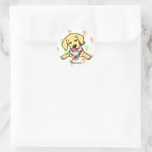 Sticker Rond Crème glacée pour chiot de laboratoire jaune perso (Sac)