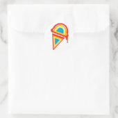Sticker Rond crème glacée rétro dripz (Sac)