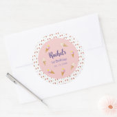 Sticker Rond Crème glacée rose mignonne Cone Girl Anniversaire (Enveloppe)