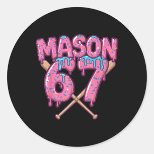 Sticker Rond Crème Glacée Six Seven Drip Sport 67 Fun Mason Mèm