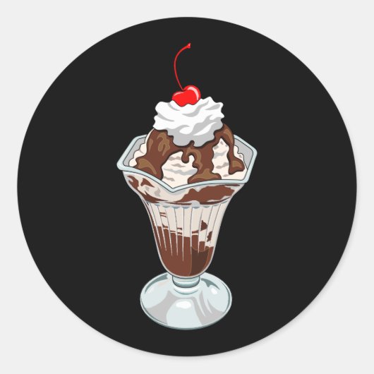 Sticker Rond Crème glacée Sundae (Devant)