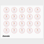 Sticker Rond Crème glacée Sundae Parsemé de Baby shower d'amour (Feuille)