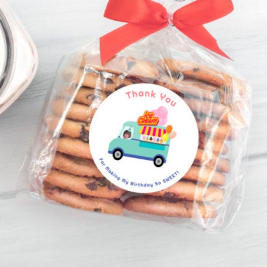 Sticker Rond Crème glacée Vous hurlez Anniversaire