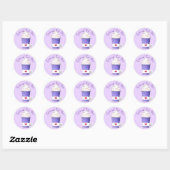 Sticker Rond Crème latte et écaillée (violet) (Feuille)