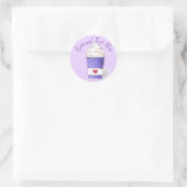 Sticker Rond Crème latte et écaillée (violet) (Sac)