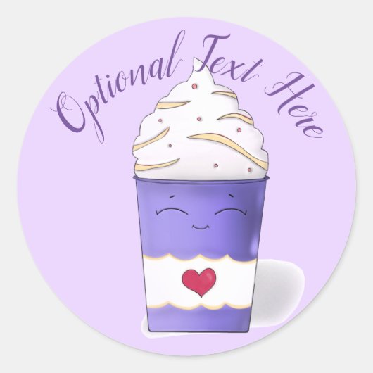 Sticker Rond Crème latte et écaillée (violet) (Devant)