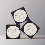 Sticker Rond Crème minimaliste ivoire Mariage Couple Merci<br><div class="desc">Sticker classique rond Mariage minimaliste personnalisé en crème d'ivoire</div>
