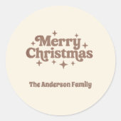Sticker Rond Crème mocha Joyeux Noël faveur (Devant)