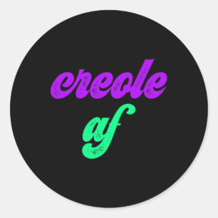 Sticker Rond Créole Af Mardi Gras Louisiana Pride Cadeau Teft