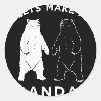 Sticker Rond Créons un T-Shirt Panda, T-Shirt Graphique Ours Dr