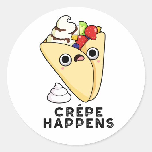 Sticker Rond Crepe se passe amusant jeu de nourriture (Devant)