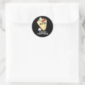 Sticker Rond Crepe se passe drôle Nourriture Pun Dark BG (Sac)