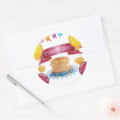 Sticker Rond Crêpes et pyjamas Anniversaire Merci (Enveloppe)
