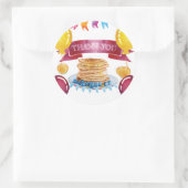 Sticker Rond Crêpes et pyjamas Anniversaire Merci (Sac)