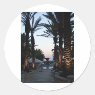 Sticker Rond Crépuscule chez Miami Beach