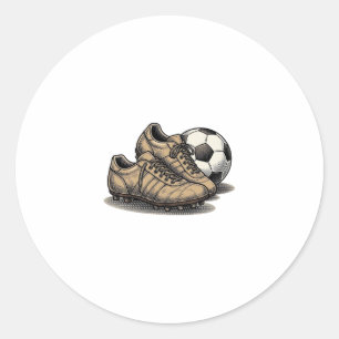 Sticker Rond Crépuscule Crampons De Football Et Conception De T
