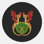 Sticker Rond Crescent Céleste Lune Et Dragons (Devant)