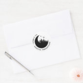 Sticker Rond Crescent Lune Arbres & Étoiles Round Ex Libris Boo (Enveloppe)