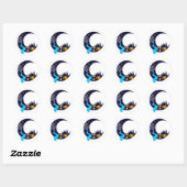 Sticker Rond Crescent Moon Adventure Camping (Feuille)