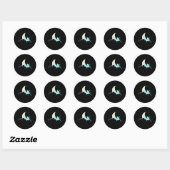 Sticker Rond Crescent Moon Wicca Mysque Chat Pastel Goth (Feuille)