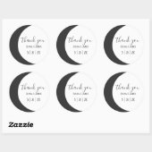 Sticker Rond Crescent Sombre Lune Wicca Handfasting Merci (Feuille)