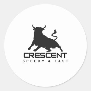 STICKER ROND CRESCENT SPEEDEDE RAPIDE BULL SEAL STIKER NOUVEAU