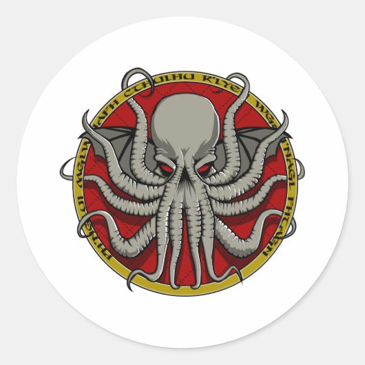 Sticker Rond Crest Cthulu (Devant)