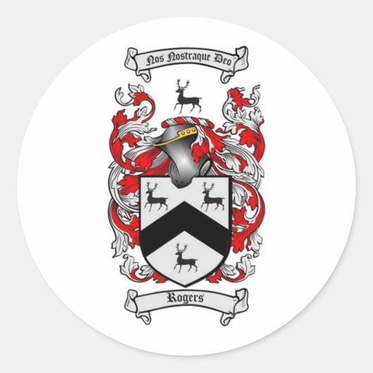 Sticker Rond Crest de famille ROGERS (Devant)