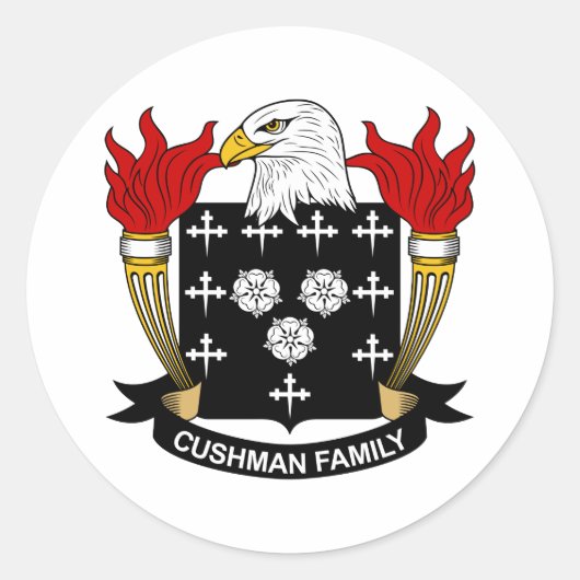 Sticker Rond Crest de la famille Cushman (Devant)