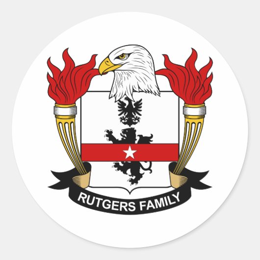 Sticker Rond Crest de la famille Rutgers (Devant)
