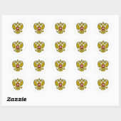 Sticker Rond Crest de Russie (Feuille)