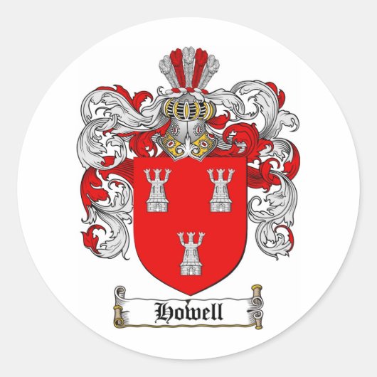 STICKER ROND CREST FAMILIAL HOWELL - MANTEAU D'ARMES HOWELL (Devant)