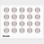 Sticker Rond Crest jardin | Mauve violet Mariage Monogram Date (Feuille)