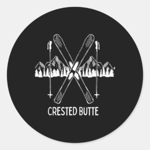 Sticker Rond Crested Butte Co Montagnes Rocheuses Colorado Ski