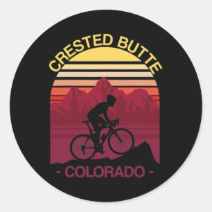 Sticker Rond Crested Butte Colorado Vélo Tout Terrain Cycliste