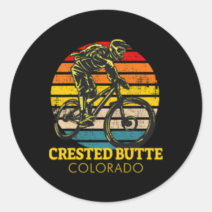 Sticker Rond Crested Butte Colorado Vélo Tout Terrain Vtt Vinta