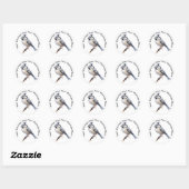 Sticker Rond Crested Tit (Feuille)