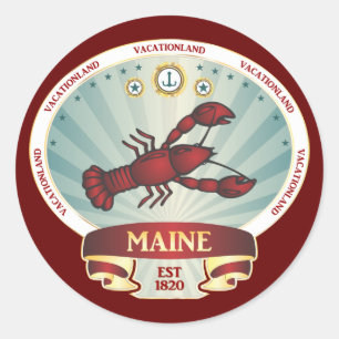 Sticker Rond Crête de homard du Maine