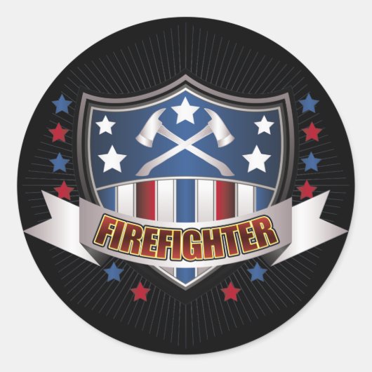 Sticker Rond Crête des pompiers (Devant)