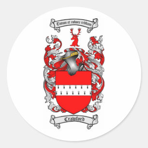 STICKER ROND CRÊTE FAMILIALE DE CRAWFORD - MANTEAU D'ARMES