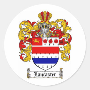 STICKER ROND CRÊTE FAMILIALE LANCASTER - MANTEAU D'ARMES LANCAS