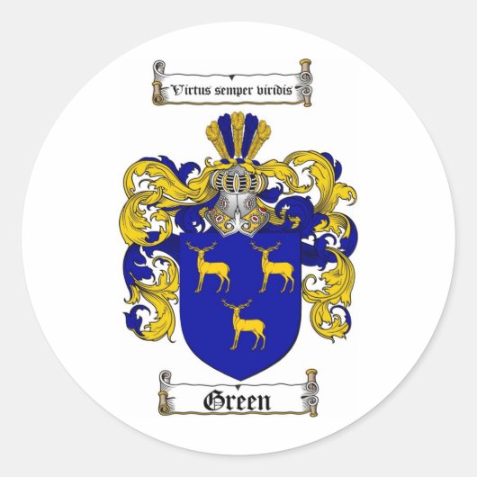 STICKER ROND CRÊTE FAMILIALE VERTE - TÊTE D'ARMES VERTE (Devant)