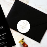 Sticker Rond crête mariage or botanique simple élégant<br><div class="desc">Mariage crête d'or botanique simple élégant autocollants de mariage mariée et noms de mariés enveloppe autocollants de mariage</div>