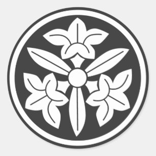 Sticker Rond [Crêtes de famille] Fleurs