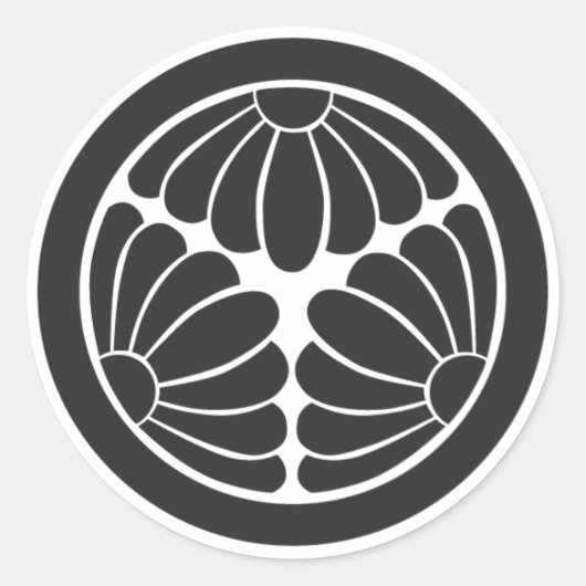 Sticker Rond [Crêtes de famille] Fleurs (Devant)