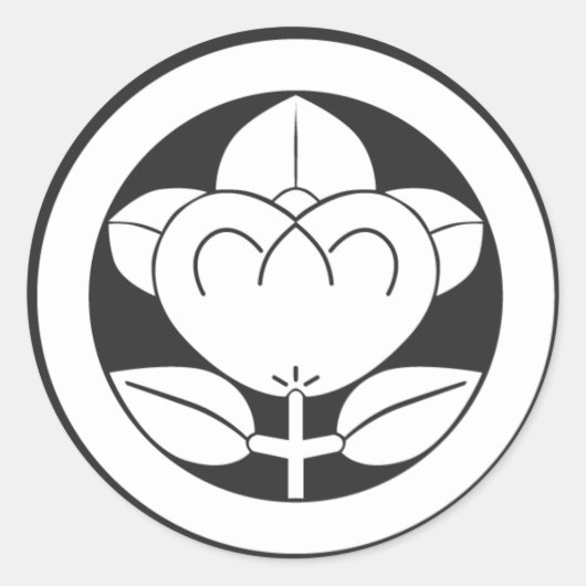 Sticker Rond [Crêtes de famille] Fleurs (Devant)