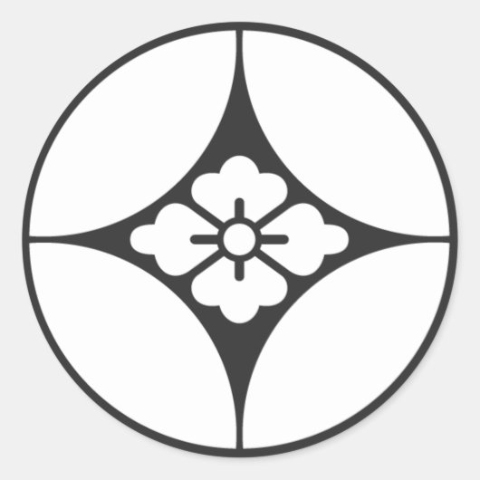 Sticker Rond [Crêtes de famille] Fleurs (Devant)