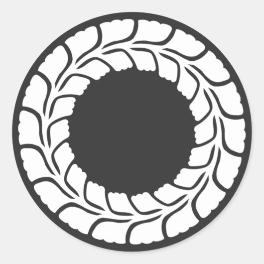 Sticker Rond [Crêtes de famille] Fleurs (Devant)