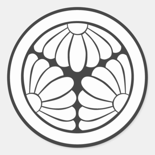 Sticker Rond [Crêtes de famille] Fleurs (Devant)